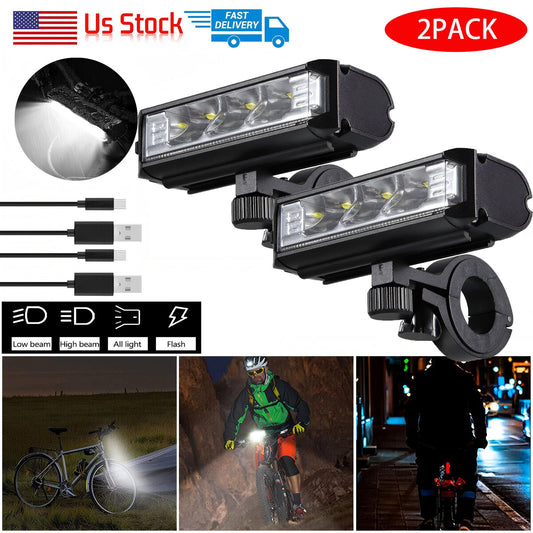 Rechargeable 1000 Lumens Bike Light Set Waterproof Front Headlights