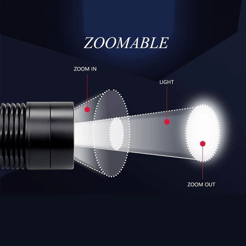 LED Hunting Flashlight with Red Green White Lights Long Range Outdoor Torch