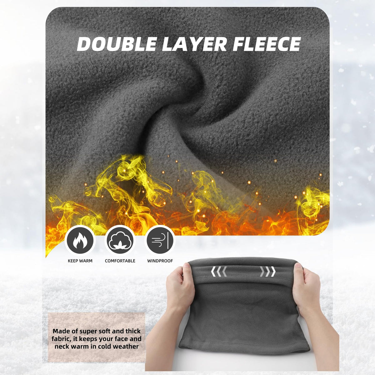 Winter Balaclava Ski Mask Full Face Windproof Fleece Neck Warmer - Unisex