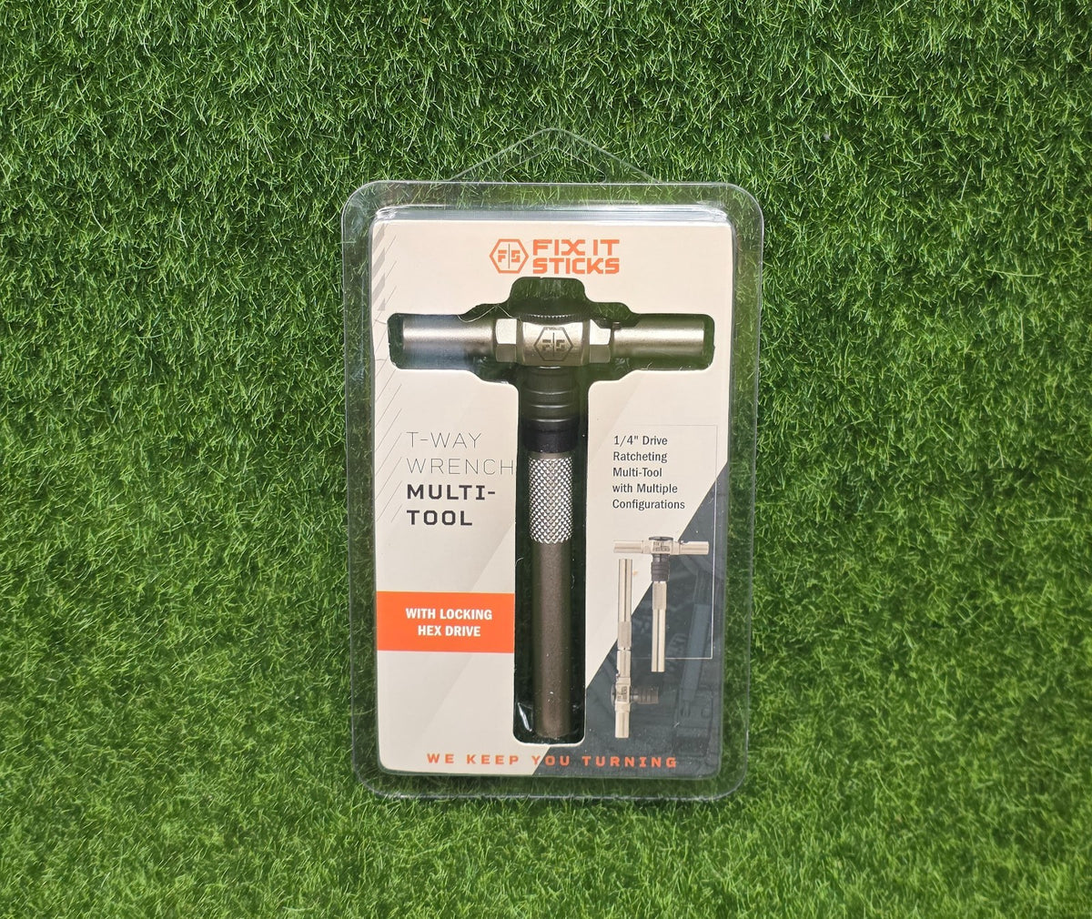 Ratchet T-Way Wrench with Locking Hex Drive for Fix It Sticks - 1/4" Bits