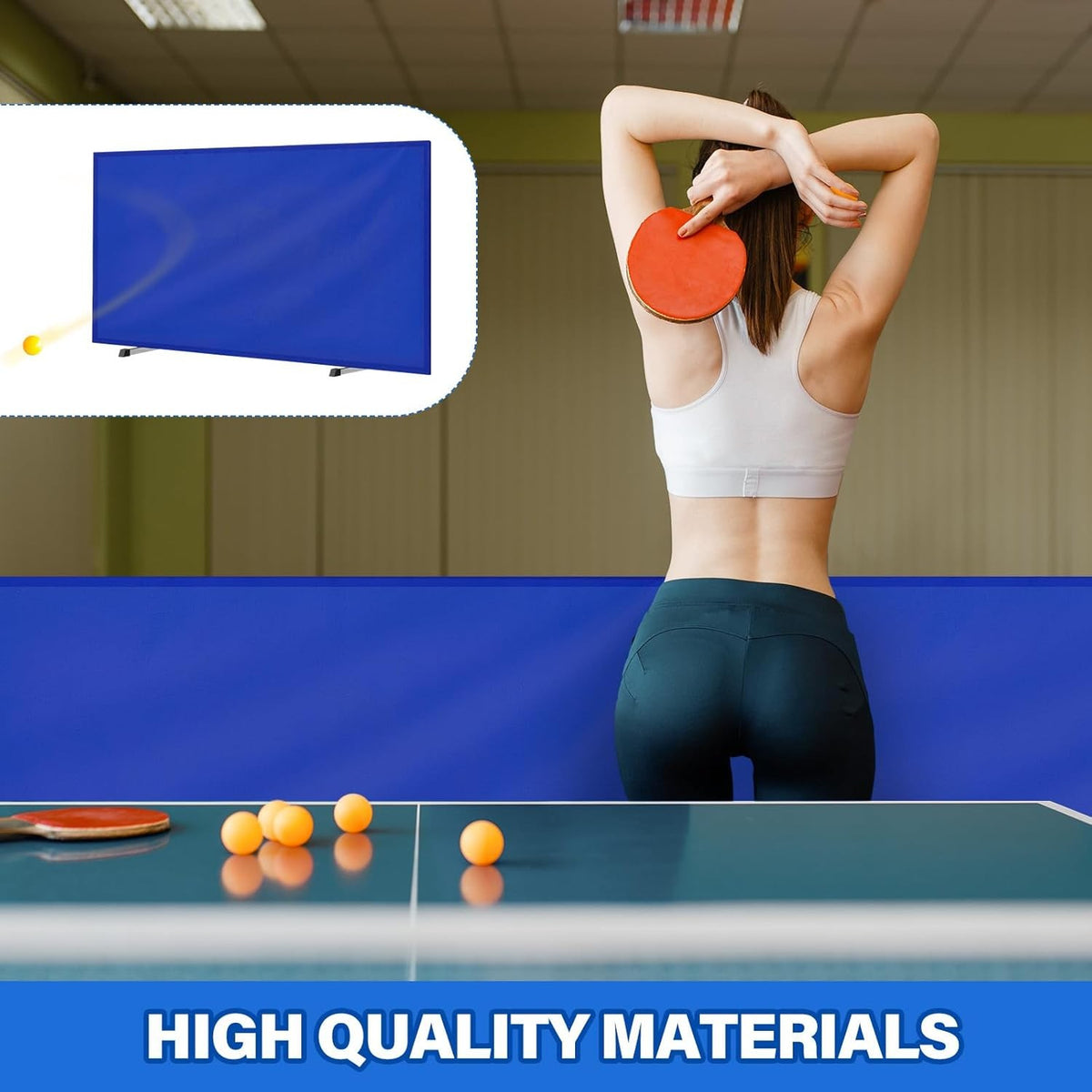 Table Tennis Barriers 5-Pack 55 x 29.5 in with 420D Oxford Cloth Blue