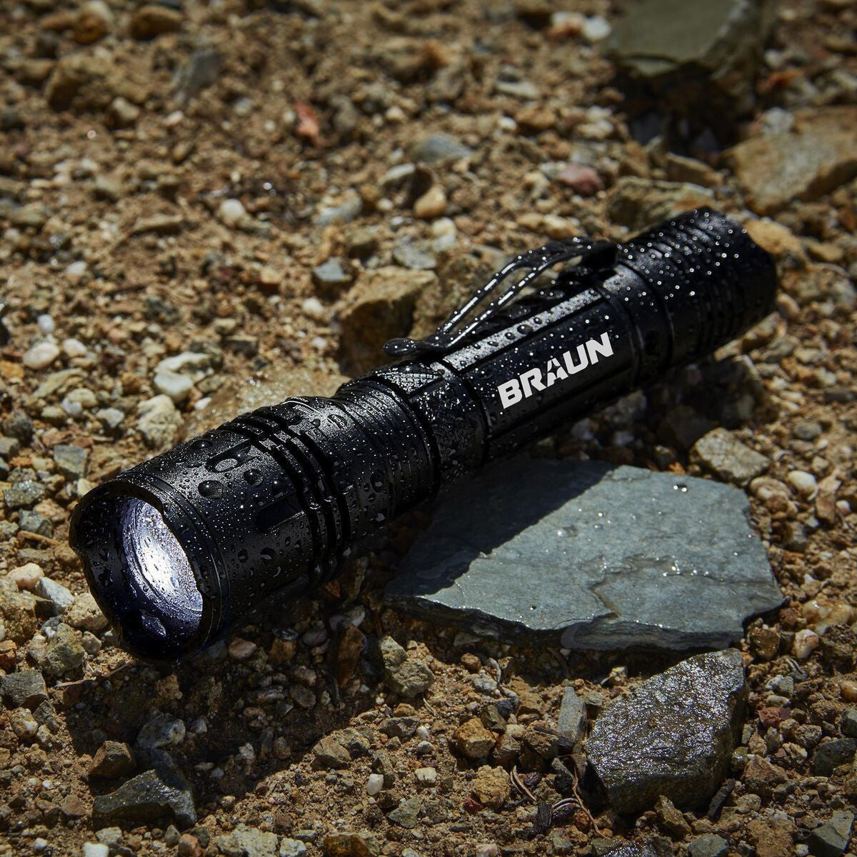 Waterproof Rechargeable Tactical Flashlight 1800 Lumens with Zoom & USB Charging
