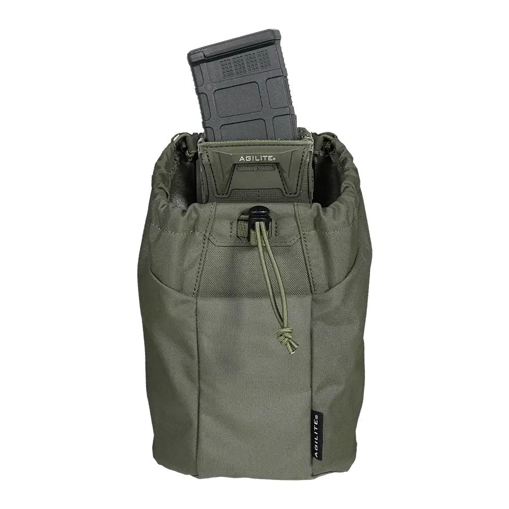 Tactical Auto-Deploy Dump Pouch for Magazines - Green, 5 Capacity