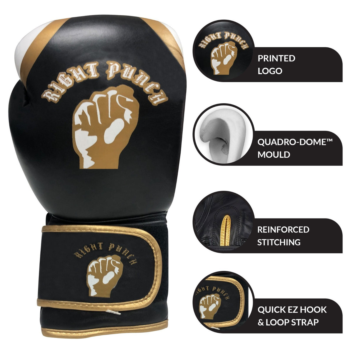 Adult Boxing Gloves Rex Leather Padded Sparring & Bag Gloves