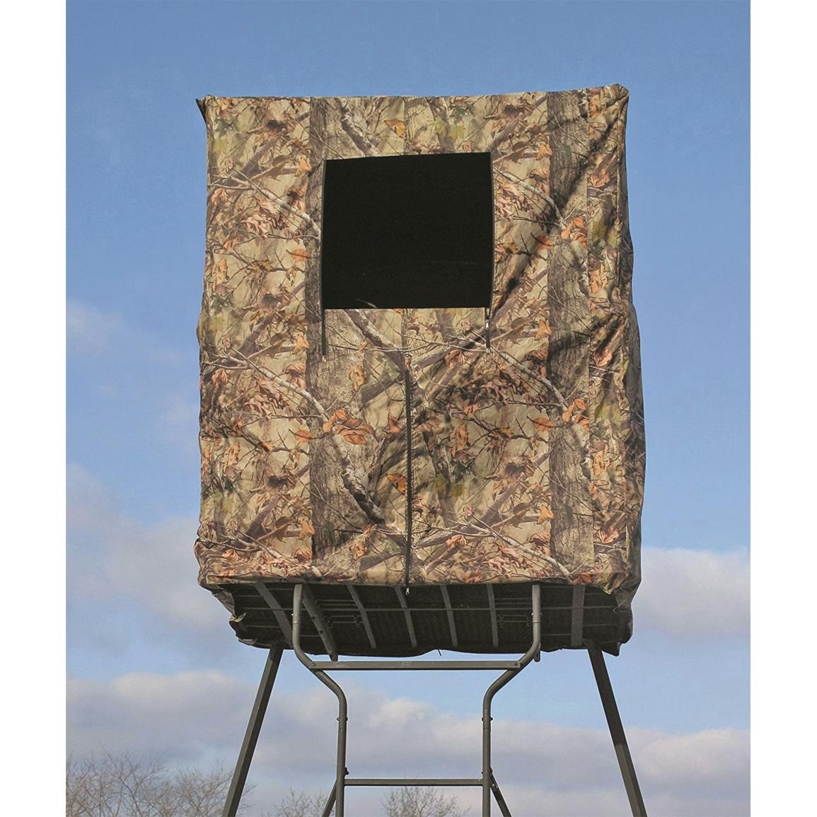 2-Man Tower Hunting Blind for Deer & Large Game - Weather-Resistant Camouflage