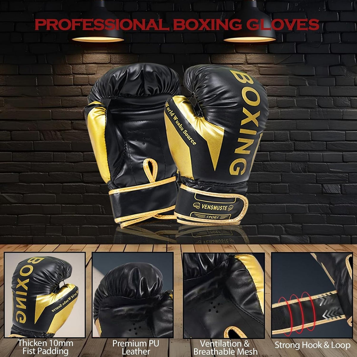 4ft Heavy Boxing Punching Bag Set with 12oz Gloves for MMA Boxing Home Gym