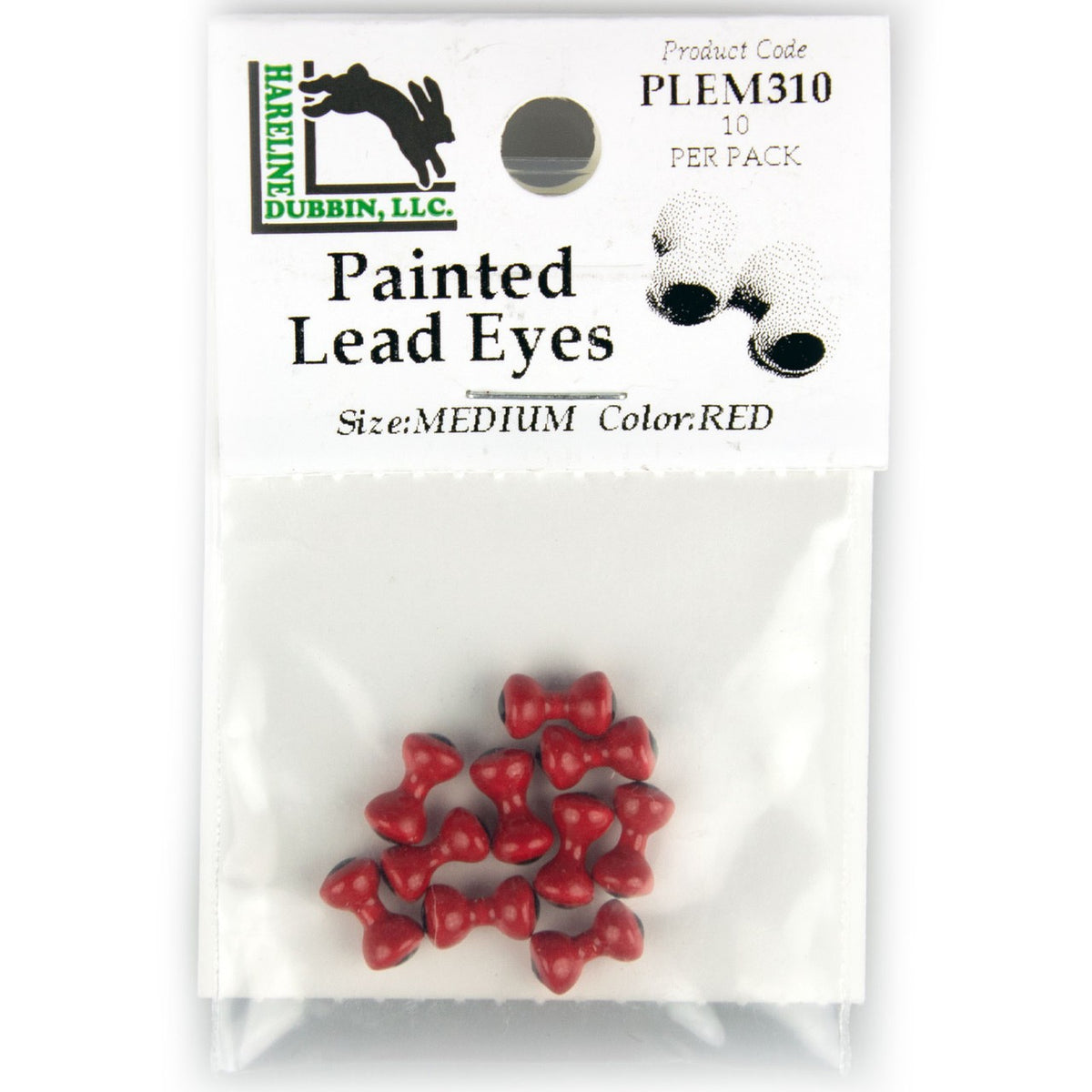 Painted Lead Dumbbell Eyes for Fly Tying - Bright Colors, 10 Pieces
