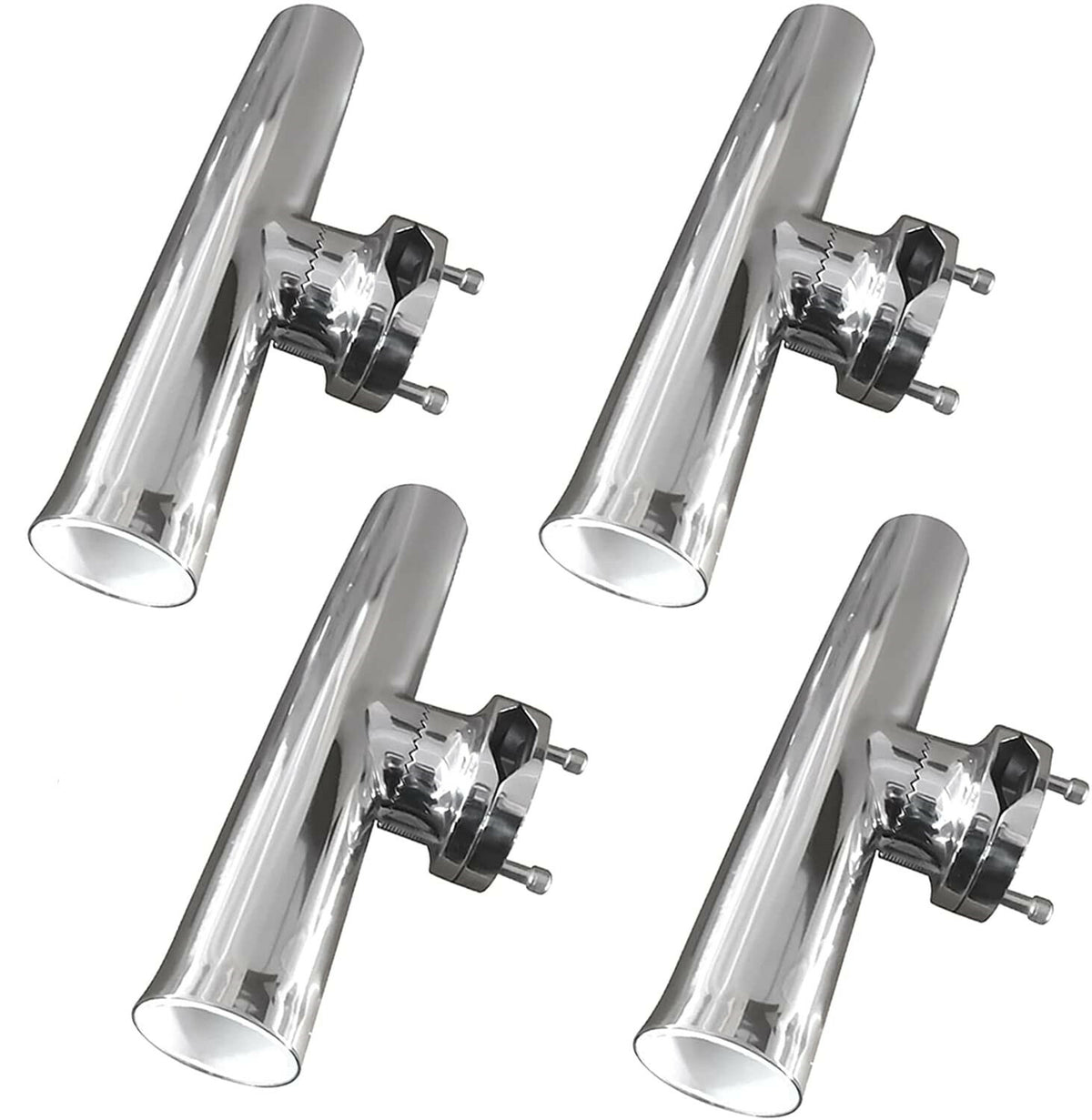 Marine Fishing Rod Holder Stainless Steel Clamp-On 1-1/4"-2" Rod Rack