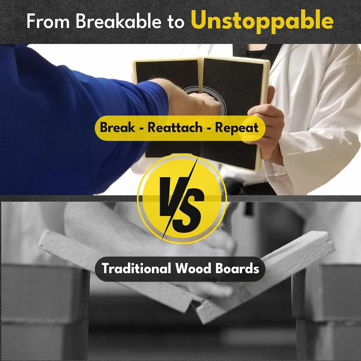 Rebreakable Martial Arts Breaking Board – 4 Color Levels for Kids & Adults