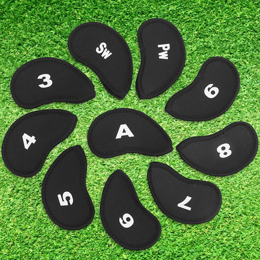 Golf Club Head Cover Set Neoprene 10 pcs Protective Covers for Irons