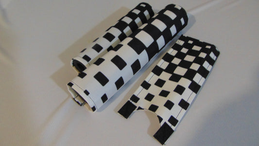Vintage Checkered BMX Handlebar & Top Tube Pad Set - Custom Colors