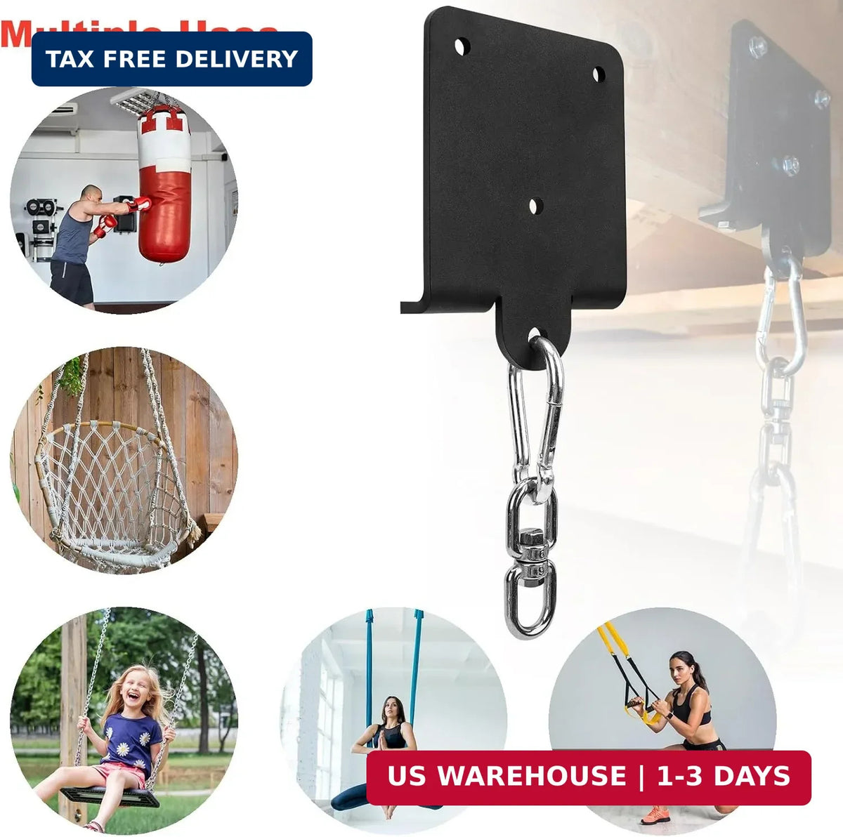 Heavy Duty Boxing Bag Hanger Wall Mount with 360° Rotation for Training