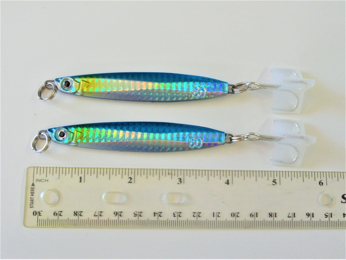 Fishing Jigs 60g/2oz Blue Sardine Vertical Fish Lures for Saltwater & Freshwater
