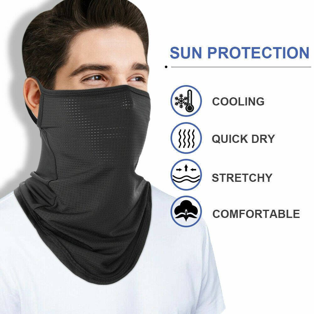 Reversible Breathable Face Mask Neck Gaiter Bandana Cover with Ear Loops
