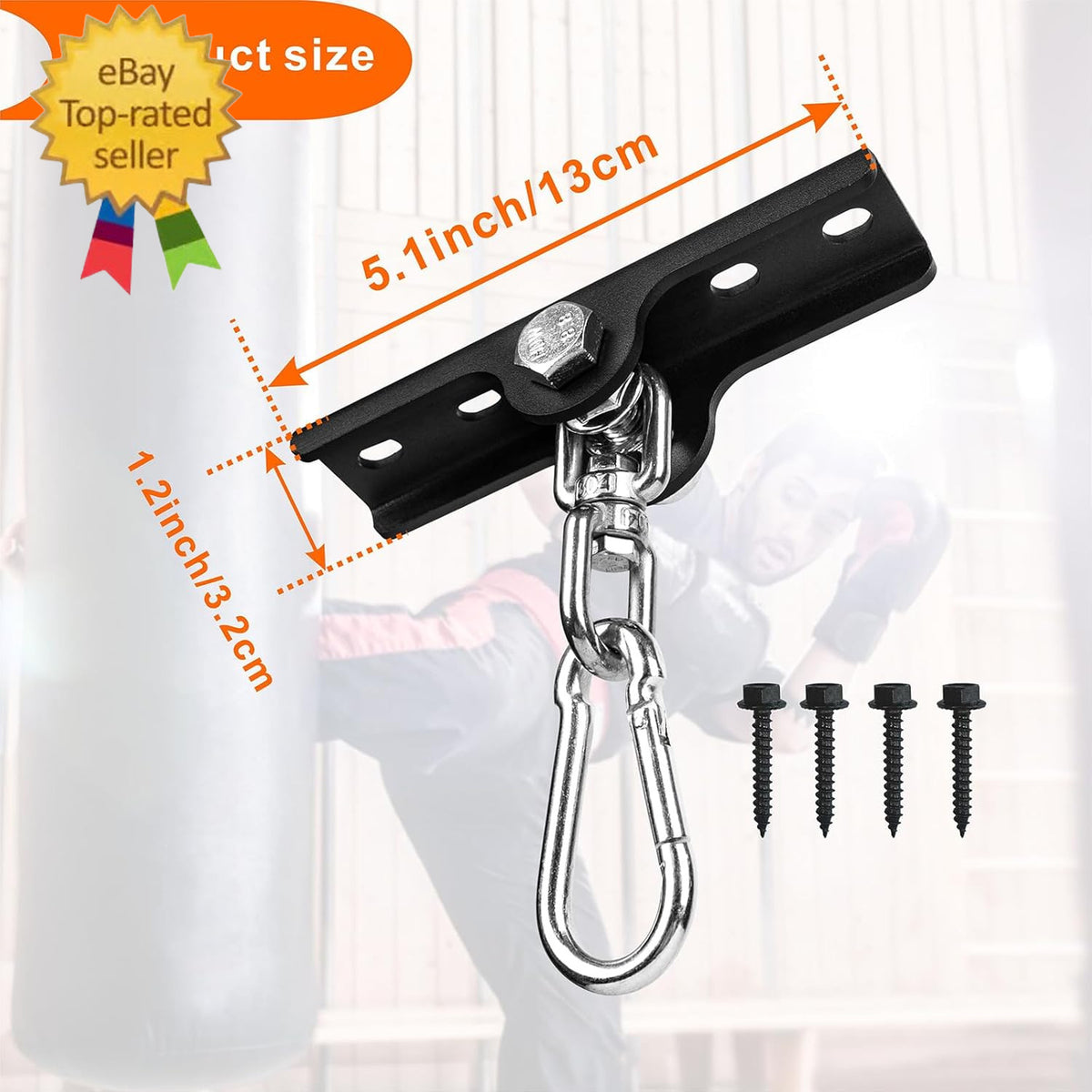 Heavy Boxing Bag Hanger for Wall & Ceiling - 360° Swivel Mount Bracket
