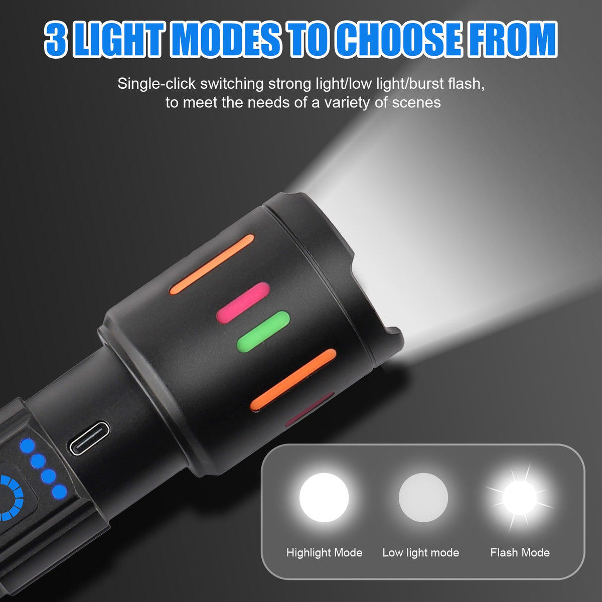 Super Bright Rechargeable LED Tactical Flashlight 350000000 Lumens Waterproof