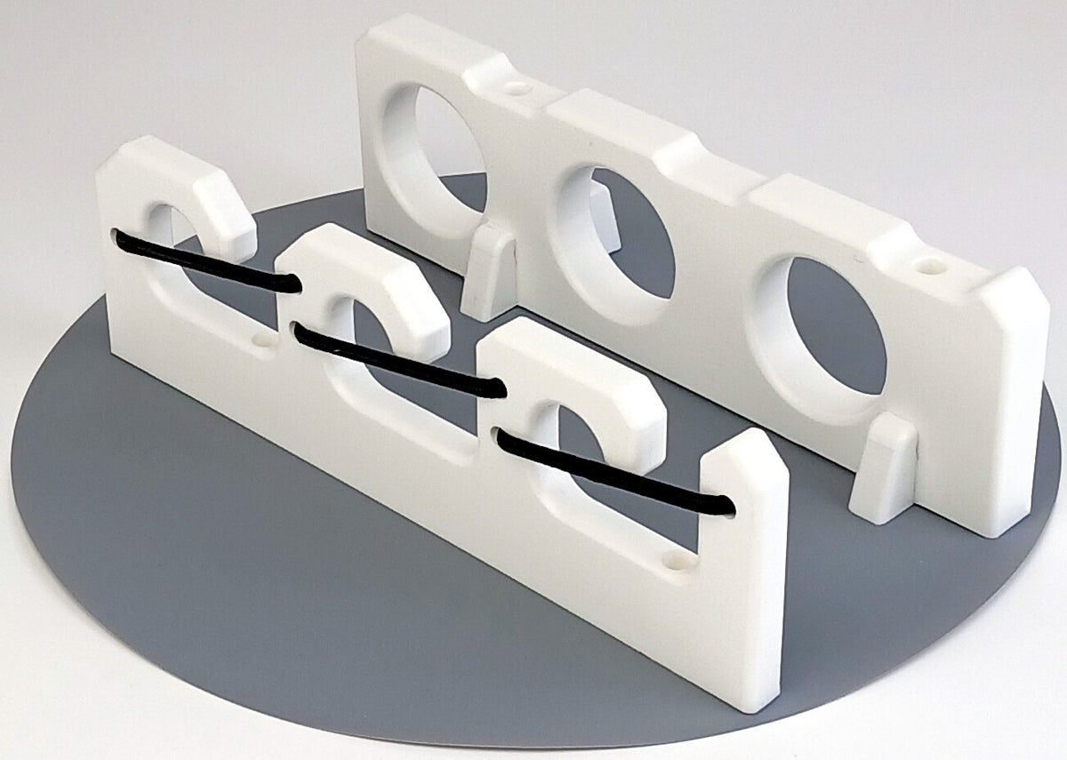 Marine Fishing Rod Holder Wall Rack with Bungee Lock for Boats - Seafoam White
