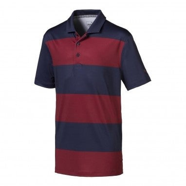 Moisture-Wicking Rugby Golf Polo Shirt - Color Block Performance Polo