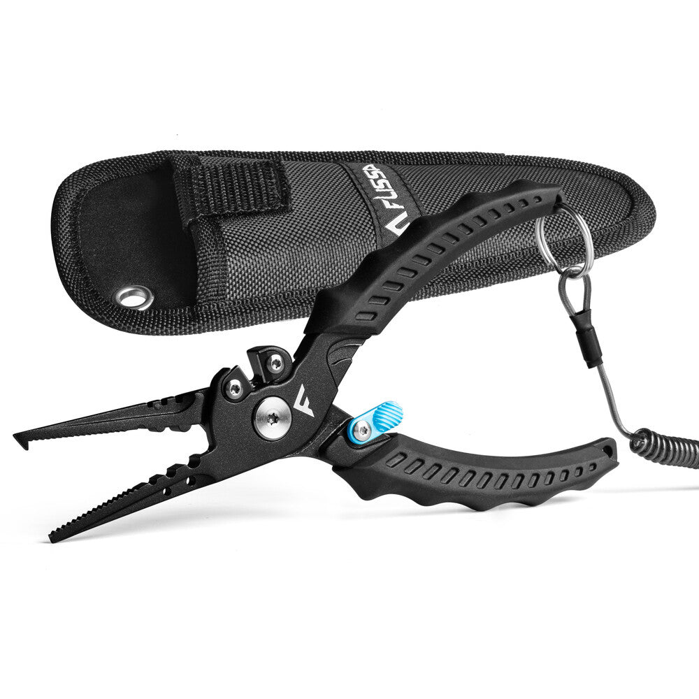 Saltwater Fishing Pliers with Safety Lock & TPR Handle – Corrosion-Resistant Multi-Function Tool