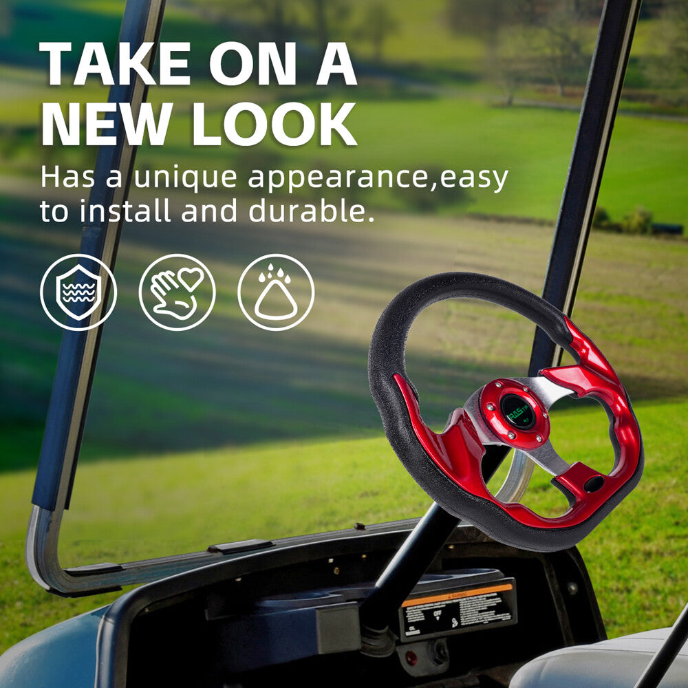 13-Inch Golf Cart Steering Wheel with Hub Adapter for EZGO Yamaha Club Car