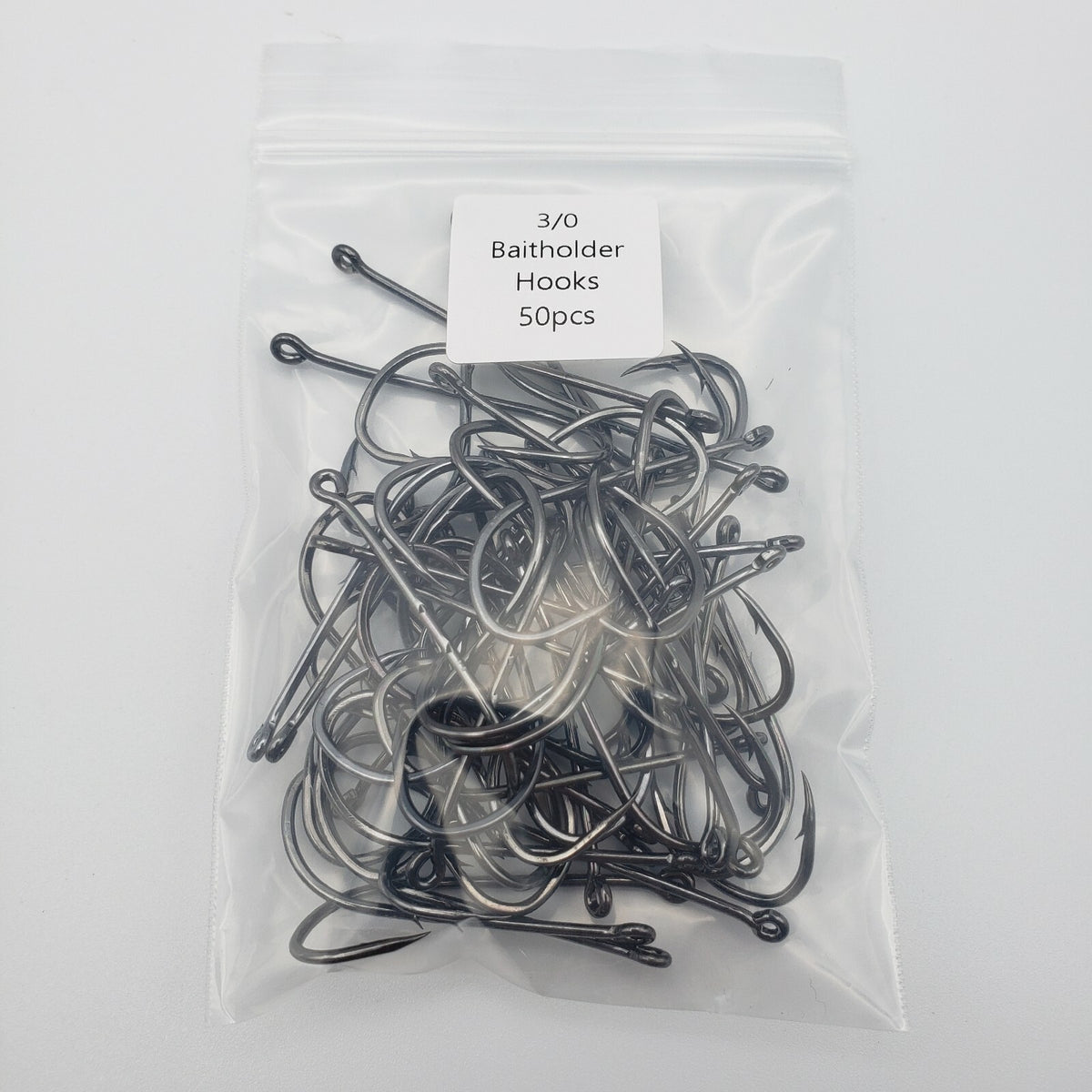 Fishing Hooks Set - Offset Baitholder Hooks in Multiple Sizes, 50 Pack