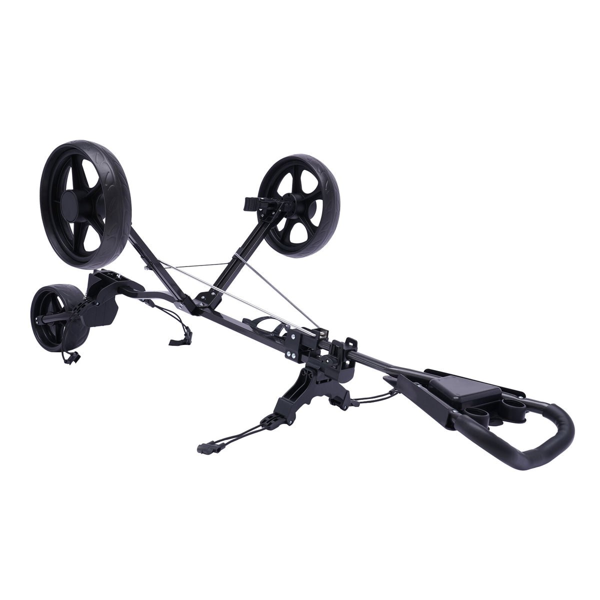 3-Wheel Foldable Golf Push Cart with Foot Brake & Cup Holder