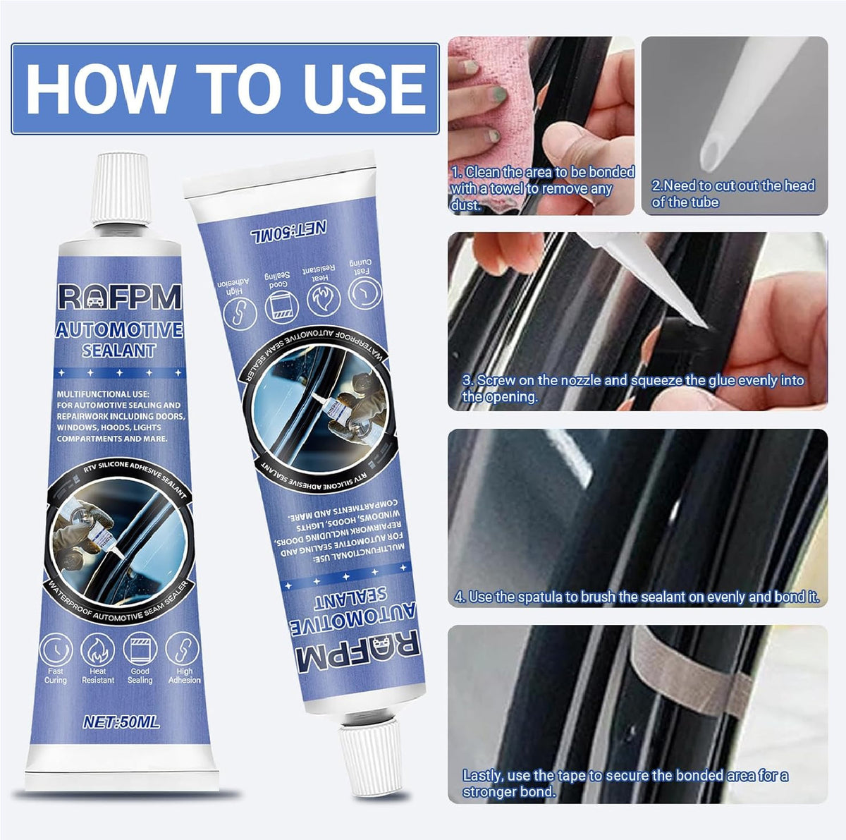 Automotive Sealant for Car Body Repair Waterproof Bonding 100ml Kit