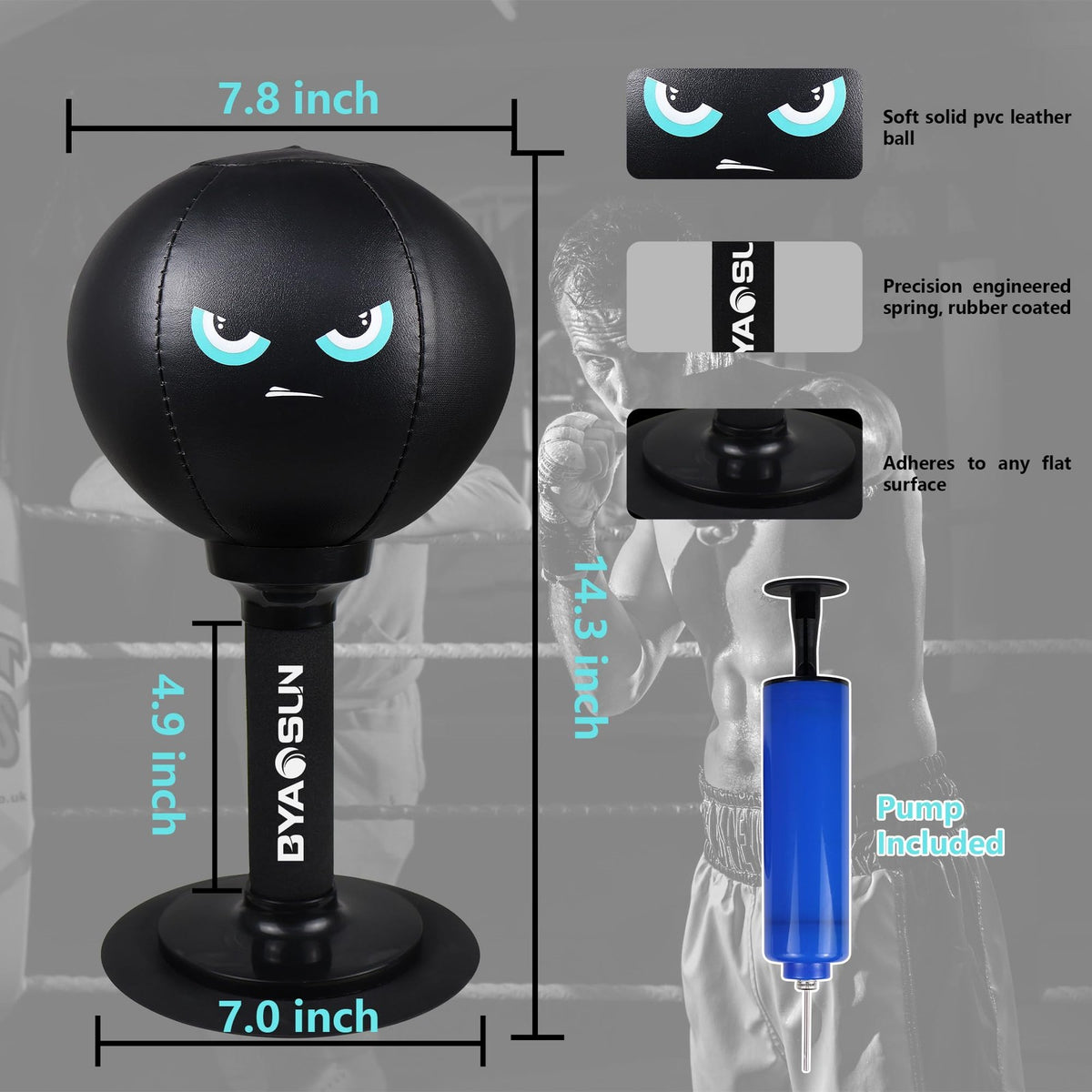 Desktop Punching Bag with Suction Cup Base for Stress Relief and Boxing Training