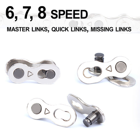 Bike Chain Master Links - Universal Quick & Missing Links for 6-8 Speed Chains - Stainless Steel 3/5/10 Pack