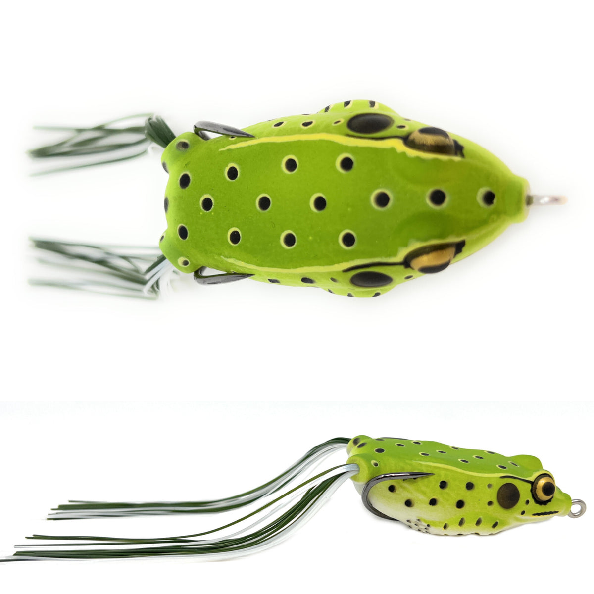 Topwater Bass Fishing Frogs 2.5 Inch 2 Pack - Weedless Hollow Body Lures