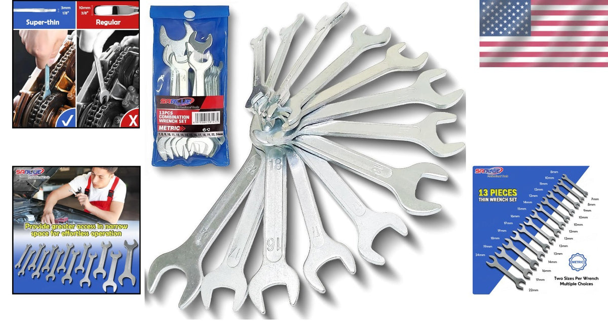 8mm-24mm Cone Wrench Set - Double Ended Bicycle Tool Kit (10 Pieces)