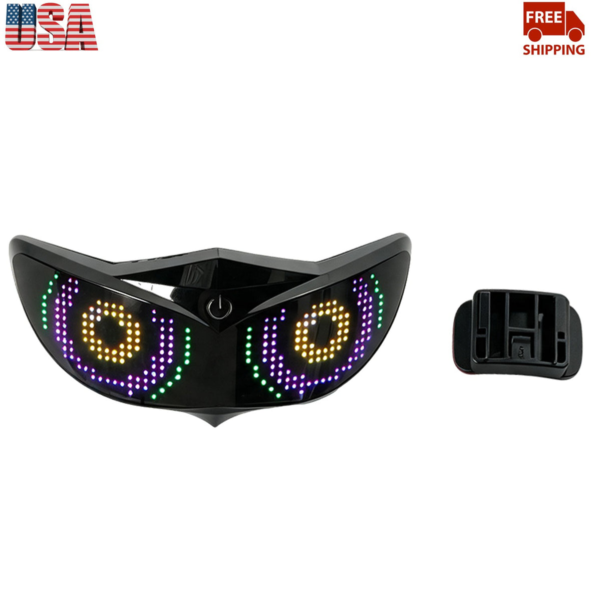 Bluetooth LED Helmet Light for Motorcycle Safety Customizable Pixel Signal Lamp