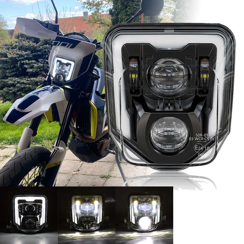 LED Motorcycle Headlight with DRL for Husqvarna 701 Enduro & SM Models