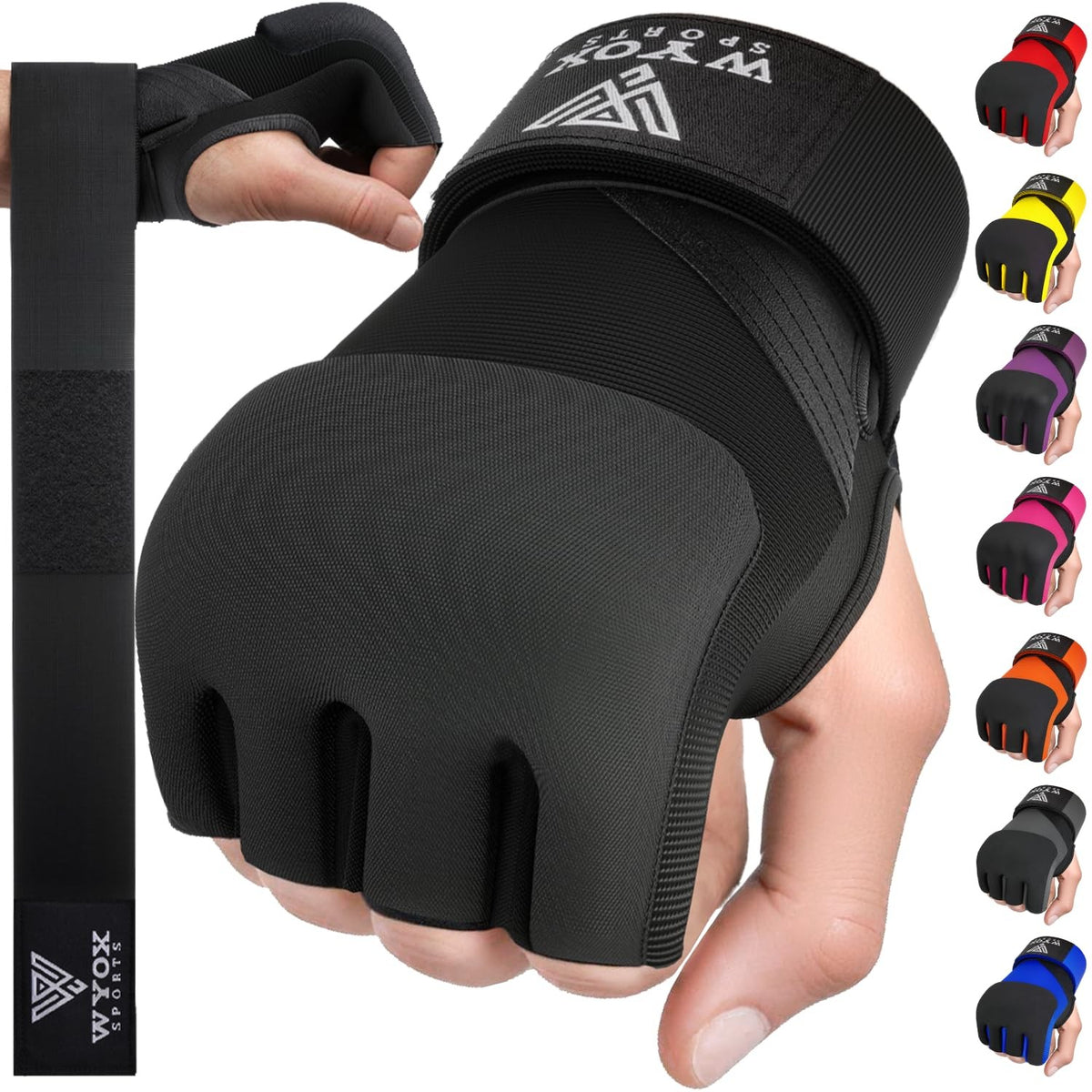 Gel Boxing Hand Wraps Inner Gloves 80cm Wrist Support for MMA Kickboxing