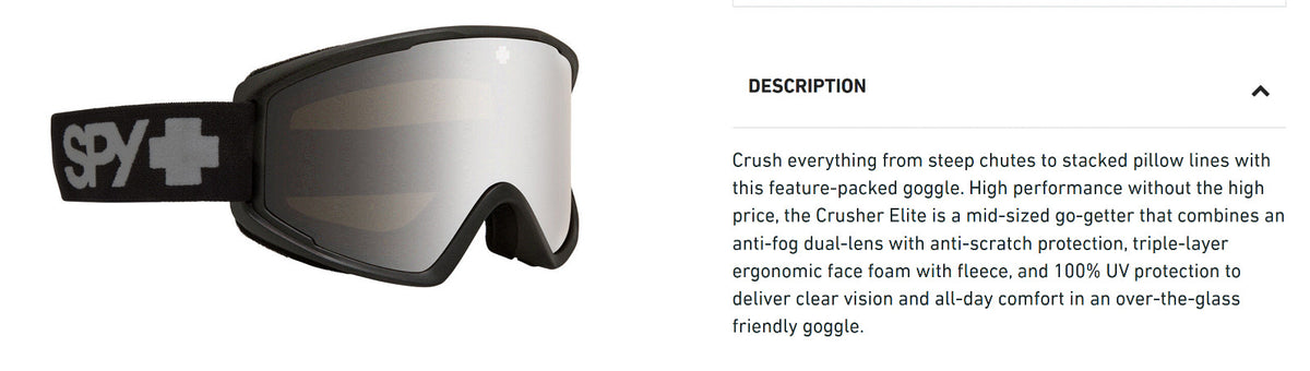 Snow Goggles for Skiing and Snowboarding with Anti-Fog & UV Protection - Matte Black Silver Mirror Lens