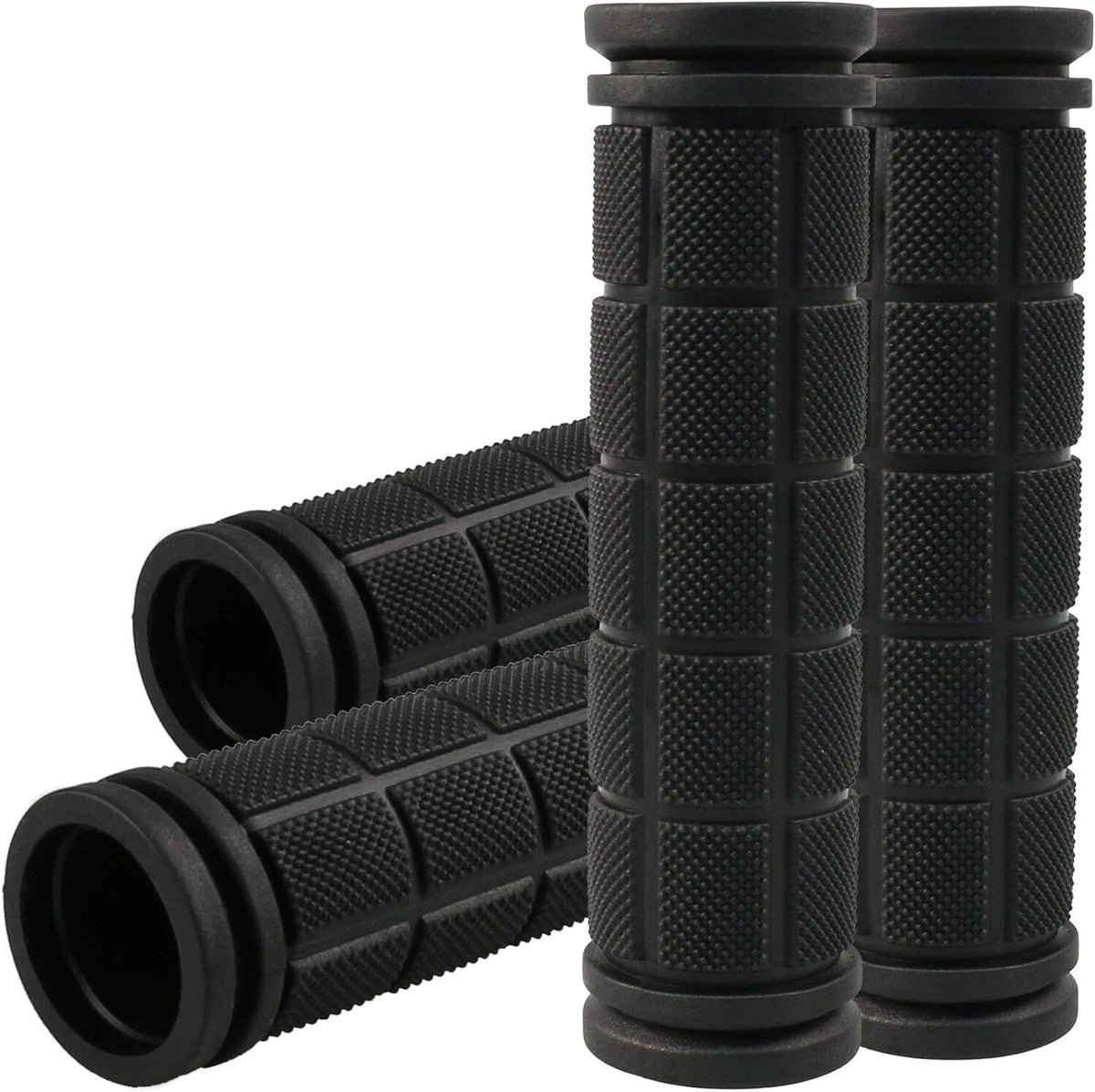 Bike Handlebar Grips Non-Slip Rubber 2 Pairs for Mountain, Road, BMX & Folding Bikes