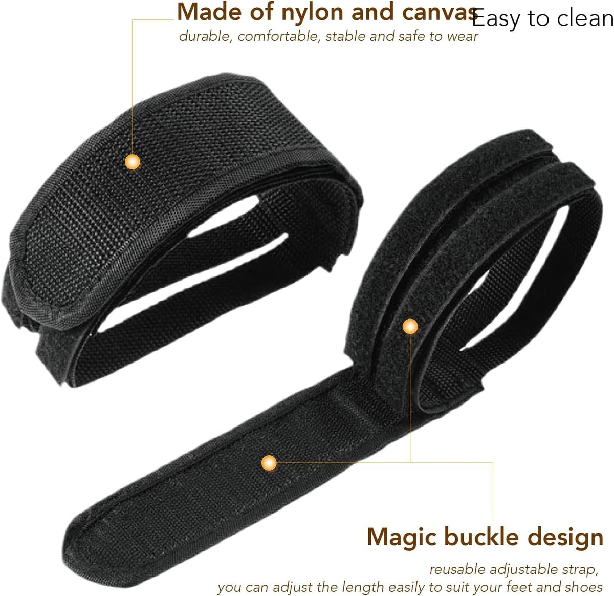 Adjustable Bicycle Pedal Straps Anti-Slip Foot Holders for Cycling & More