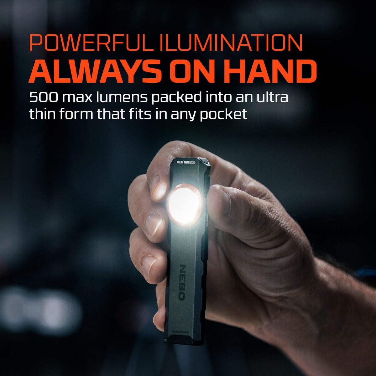 Rechargeable Mini LED Flashlight with Magnetic Base - 500 Lumens, USB-C