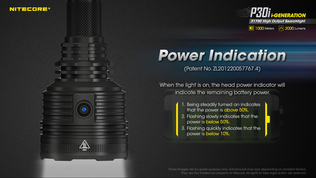 Long Throw Rechargeable Flashlight 2000 Lumens 1093 Yards for Hunting, Search