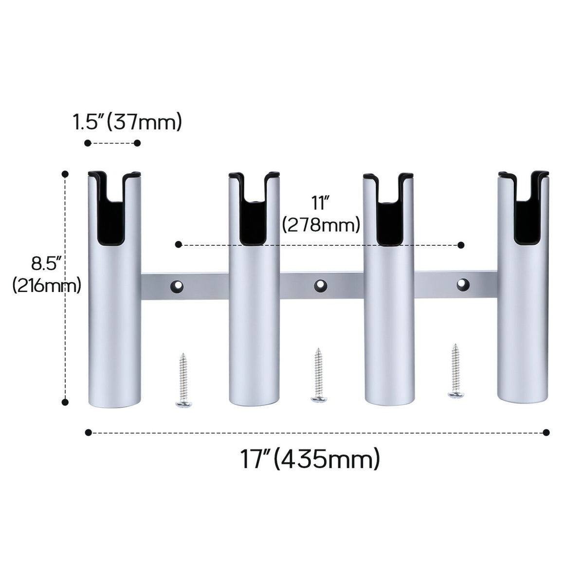 Marine Aluminum Fishing Rod Holder with Multiple Tubes for Boat, Heavy Duty & Corrosion-Resistant