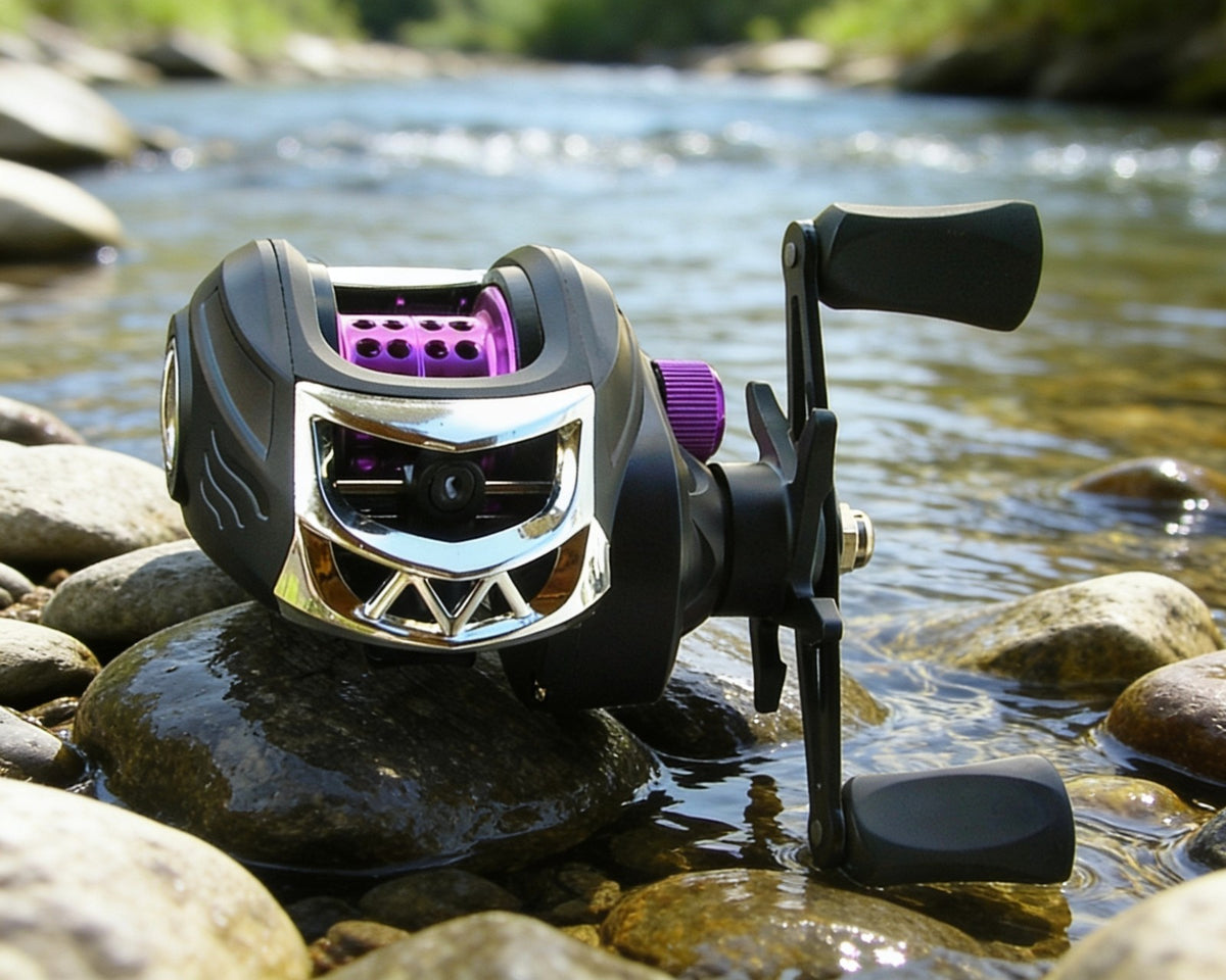 Graywolf Shallow SL BFS Reel - Light Spinning Reel for Light Line, Silver/Purple