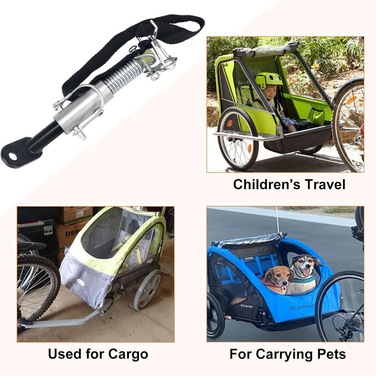 Bicycle Trailer Hitch Coupler Connector Alloy Bike Towing Attachment