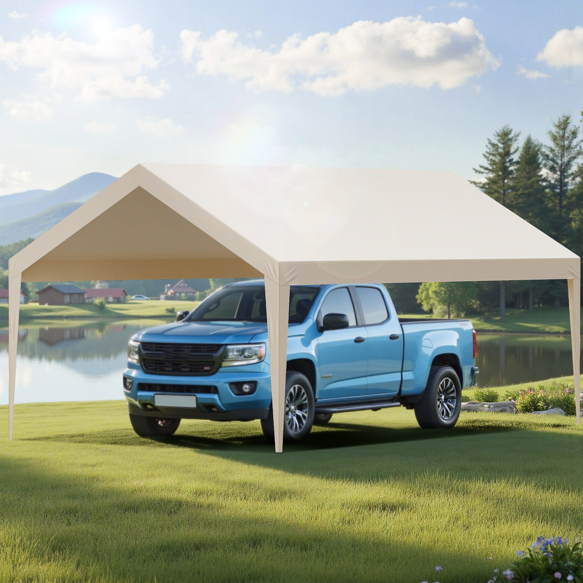 12x20 ft Carport Canopy Cover UV-Resistant Weatherproof Outdoor Shelter