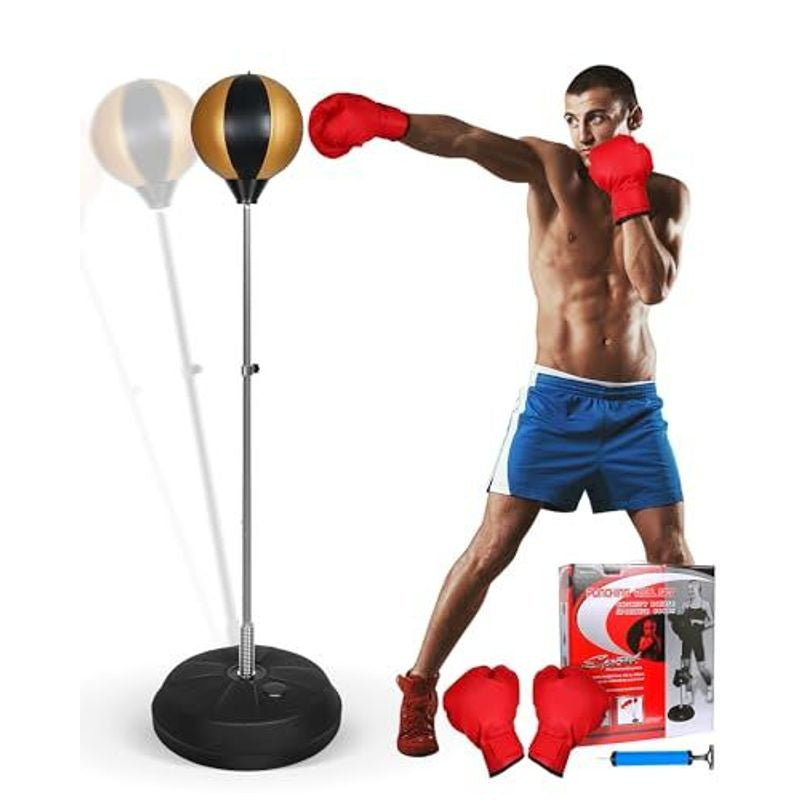 Reflex Boxing Bag with Adjustable Height and Accessories - 17 Inch