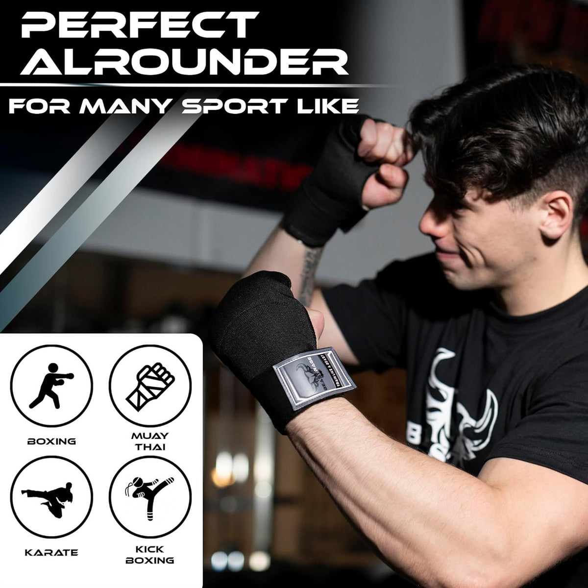 Inner Boxing Gloves with Hand Wraps 36'' Wrist Support for MMA Muay Thai