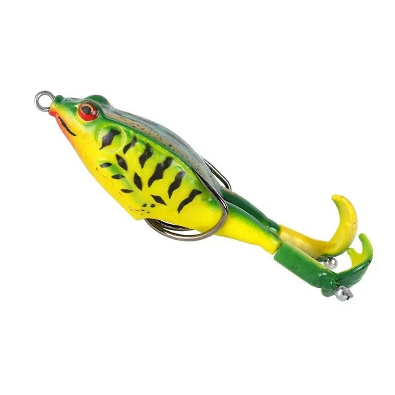 10pcs Soft Frog Fishing Lure 9cm 13g Top Water Artificial Baits with Rotating Legs