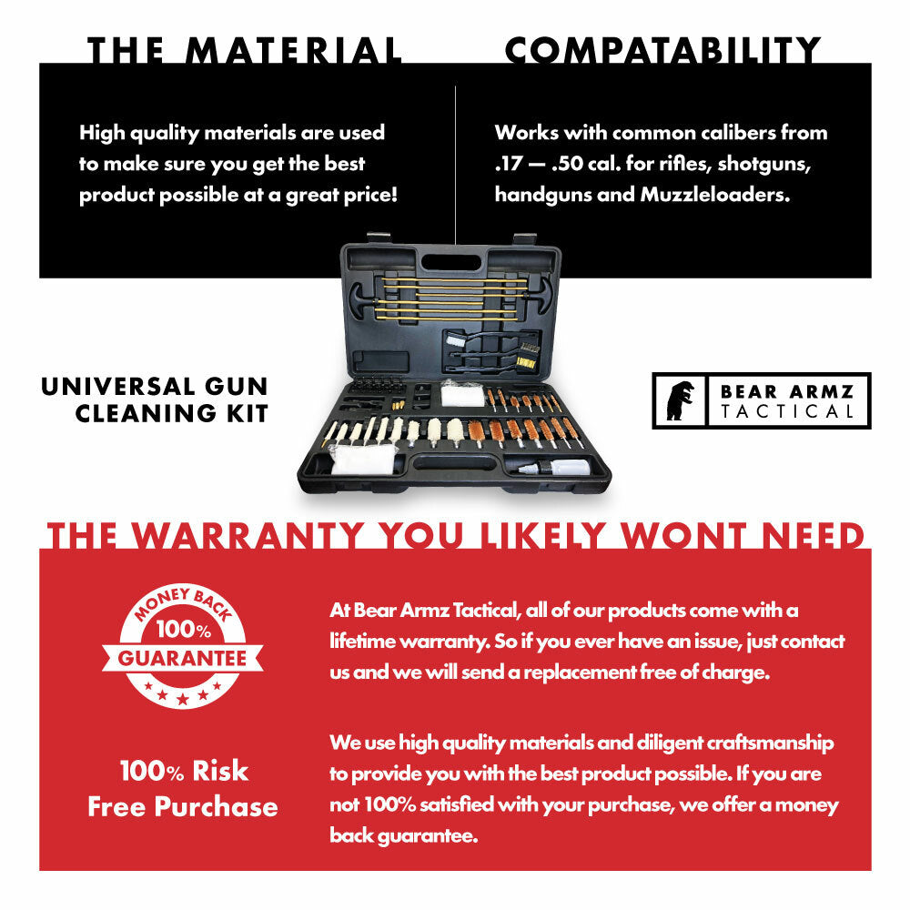 Universal Gun Cleaning Kit for Rifles, Pistols, Shotguns & Muzzleloaders
