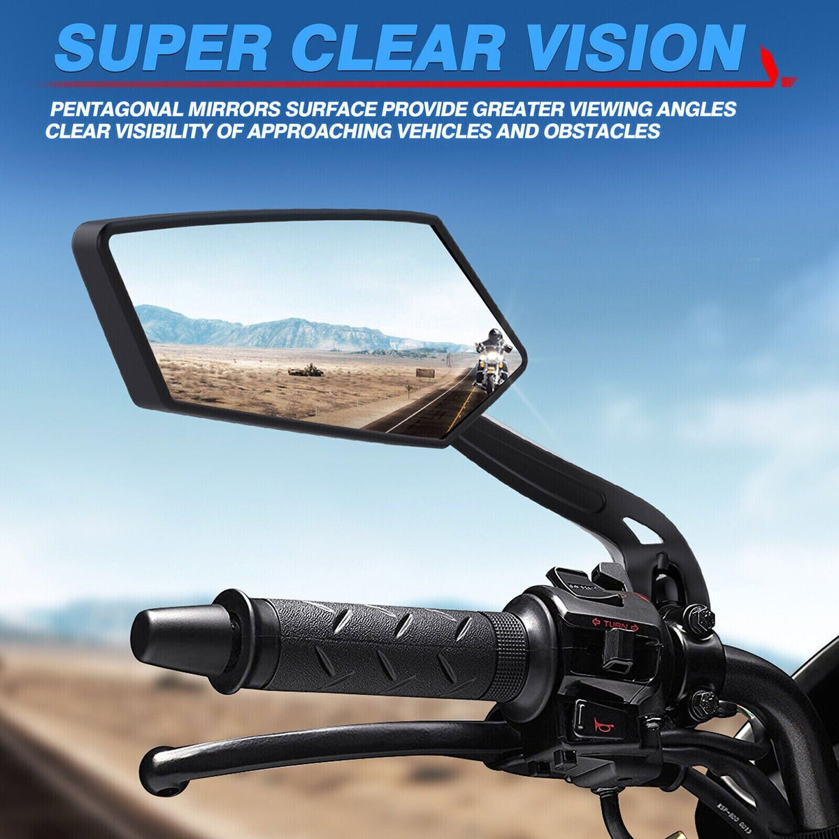 Adjustable Bicycle Rearview Mirror for Handlebar - Scratch Resistant Glass