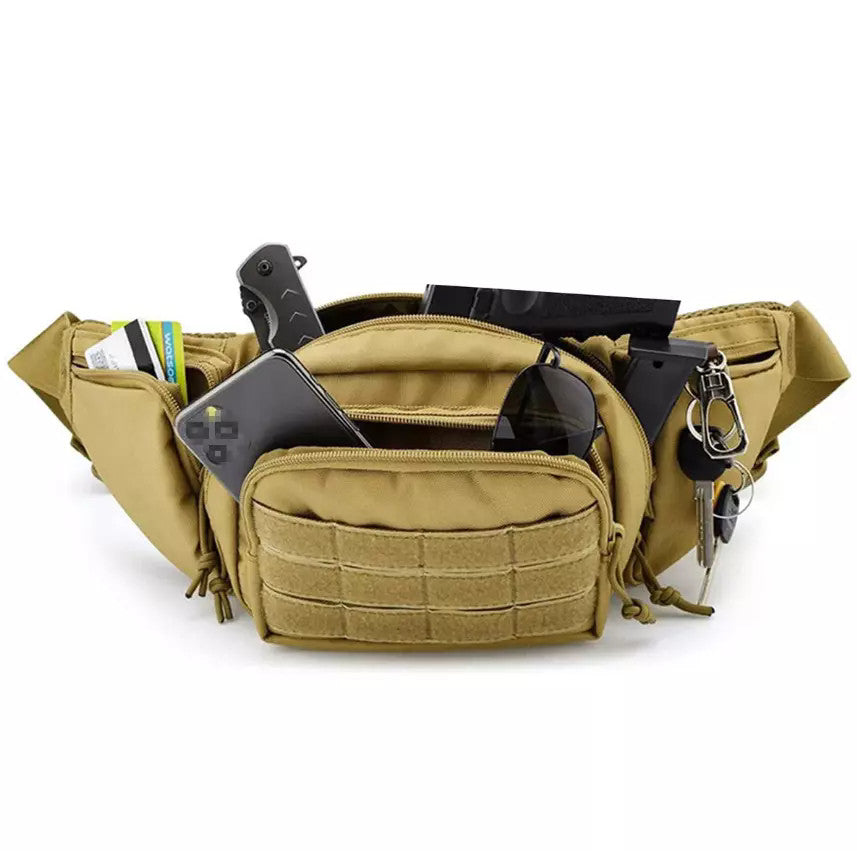 Military Tactical Waist Belt Bag with Concealed Carry Holster and Molle Webbing
