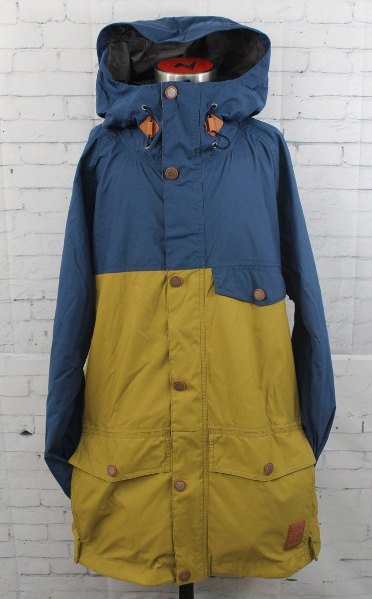 Men's Snowboard Jacket Waterproof Insulated Orion Blue Cumin Brown Large